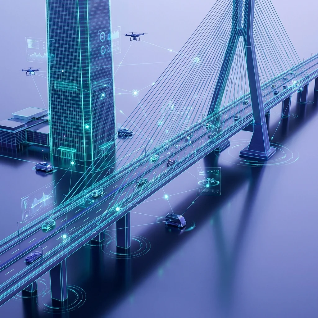 Connected smart infrastructure monitored by AI-powered IoT sensors and edge devices
