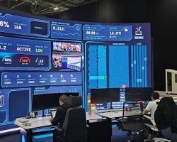 AI surveillance cameras monitoring a commercial public space for real-time safety threats